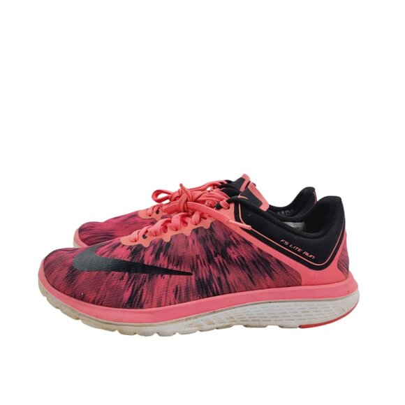Nike Women's Racer Peach Pink Black White FS Lite Run 4 Athletic Sneakers Size 8 - Picture 1 of 7